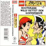 Image. Cover art for 'Bootsmann Willy rettet den Gouverneur.' Will and Lieutenant de Martinet stand face to face, glaring at eachother. Will is pointing at Martinet and appears to be talking angrily.