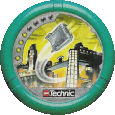 Image. City Slizer Disc, power level 4. The art on this disc depicts City Slizer's rectangular flying ship soaring over a city.