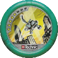 Image. City Slizer Disc, power level 5. The art on this disc depicts City Slizer driving off a skyscraper into open air, as spotlights in the background follow it.