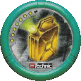 Image. City Slizer Disc, power level 7. The art on this disc depicts City Slizer's energy source: a golden gasoline container holding glowing, green fuel.
