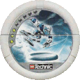 Image. Ice Slizer Disc, power level 3. The art on this disc depicts Ice Slizer throwing a disc.