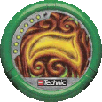 Image. Jungle Slizer Disc, power level 7. The art on this disc depicts Jungle Slizer's energy source: patterned, amber-like resin in the shape of a leaf.
