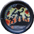 Image. Mutant Slizer Disc, power level 6. The art on this disc depicts three Slizers mutating in the meteor's collision.