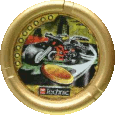 Image. Mutant Slizer Disc, power level 8. The art on this disc depicts Millenium Slizer in its bike configuration, riding through a city and throwing a disc.