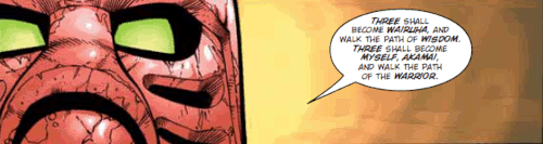 Image. Comic panel showing a close-up of Akamai. His word bubble is quoted below.